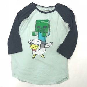 Minecraft Mojang girls 3-quarter sleeve zombie tee